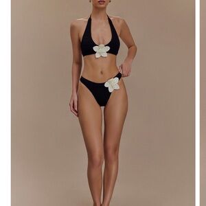 Meshki crochet floral appliqué bikini